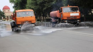 Yevlaxda pandemiya əleyhinə dezinfeksiya işləri aparılır