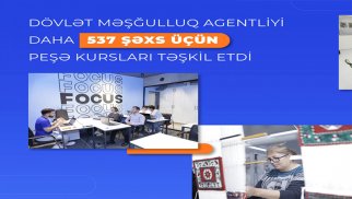 Daha 537 şəxs üçün peşə hazırlığı kursları təşkil olunub