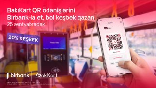 Birbank-la hər gediş 20% keşbek qazandırır®