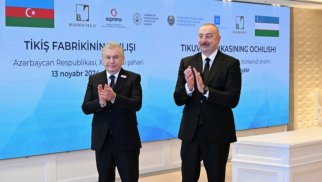 İlham Əliyev və Şavkat Mirziyoyev Xankəndidə tikiş fabrikinin açılışında iştirak ediblər