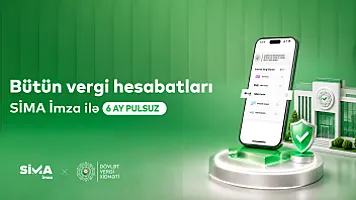 “SİMA İmza” ilə bütün vergi xidmətləri cibinizdə!