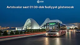В Баку 1 января автобусы будут курсировать до 01:30
