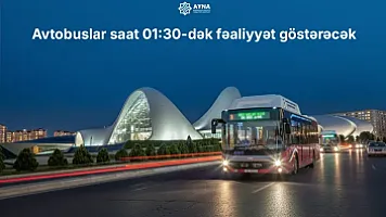 В Баку 1 января автобусы будут курсировать до 01:30