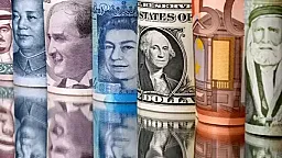 Распределение мировых валютных резервов по данным МВФ