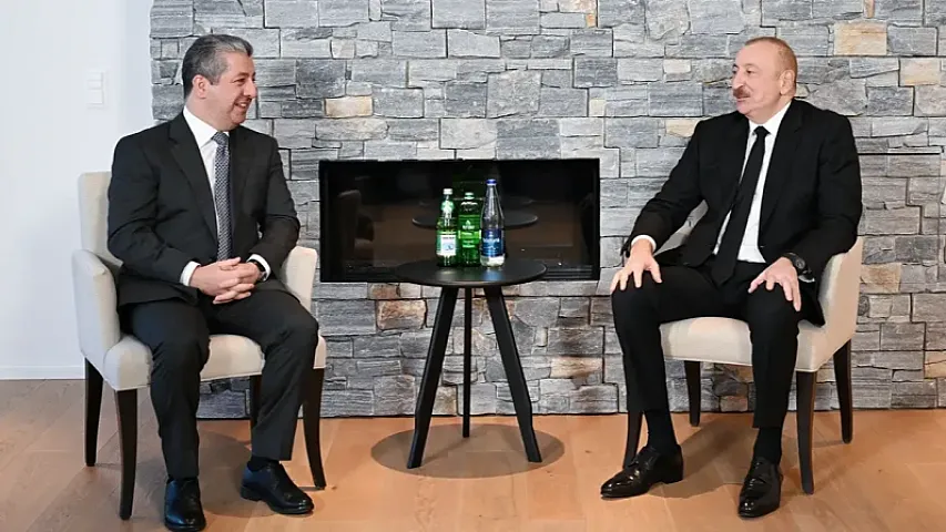 İlham Əliyev Davosda İraq Kürdüstan Regionunun baş naziri ilə görüşüb