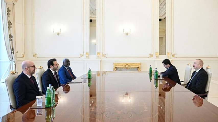 Президент Ильхам Алиев принял делегацию, связанную с "Премией Заида за человеческое братство" 