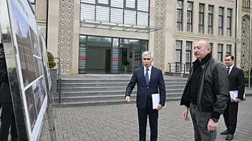 Prezident Şamaxı Avropa liseyinin yeni binasının açılışında iştirak etdi