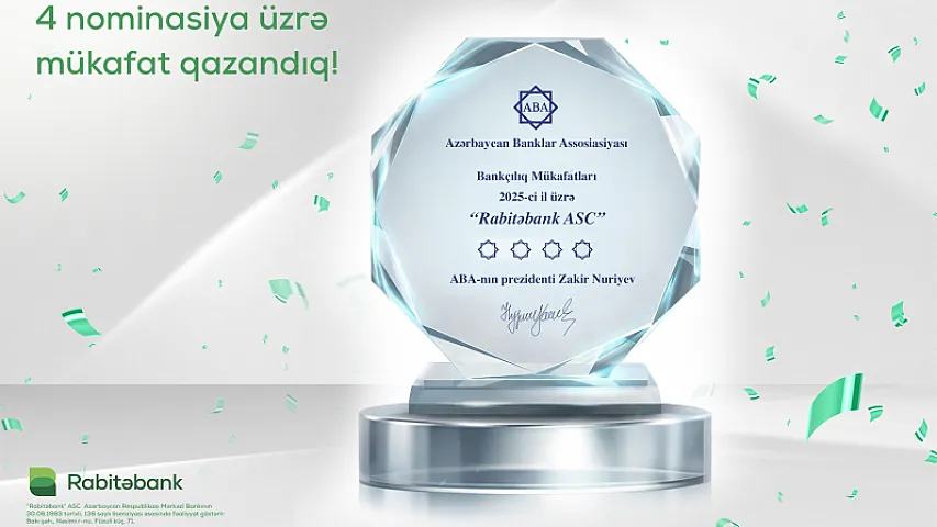 Rabitəbank 4 nominasiya üzrə "Bankçılıq mükafatları - 2025"in qalibi olub 