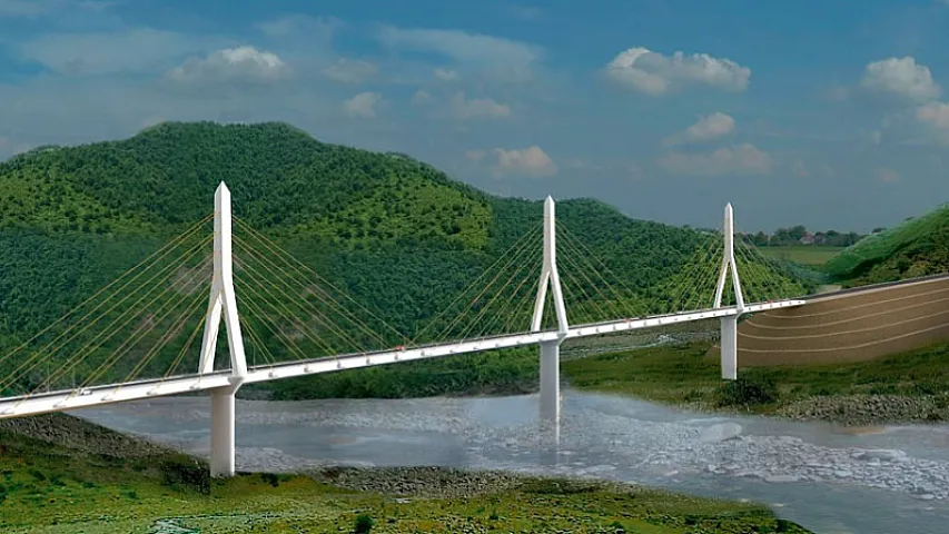 Azərbaycanda 76 m hündürlükdə asma körpü tikilir <span style="color: #ff0000;">- FOTO</span>